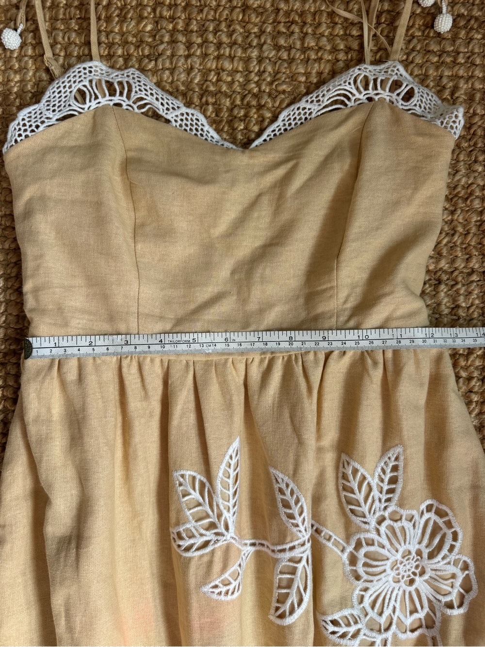 Caroline Constas Cream Maxi Dress with White Lace Appliqué - Picture 13 of 15